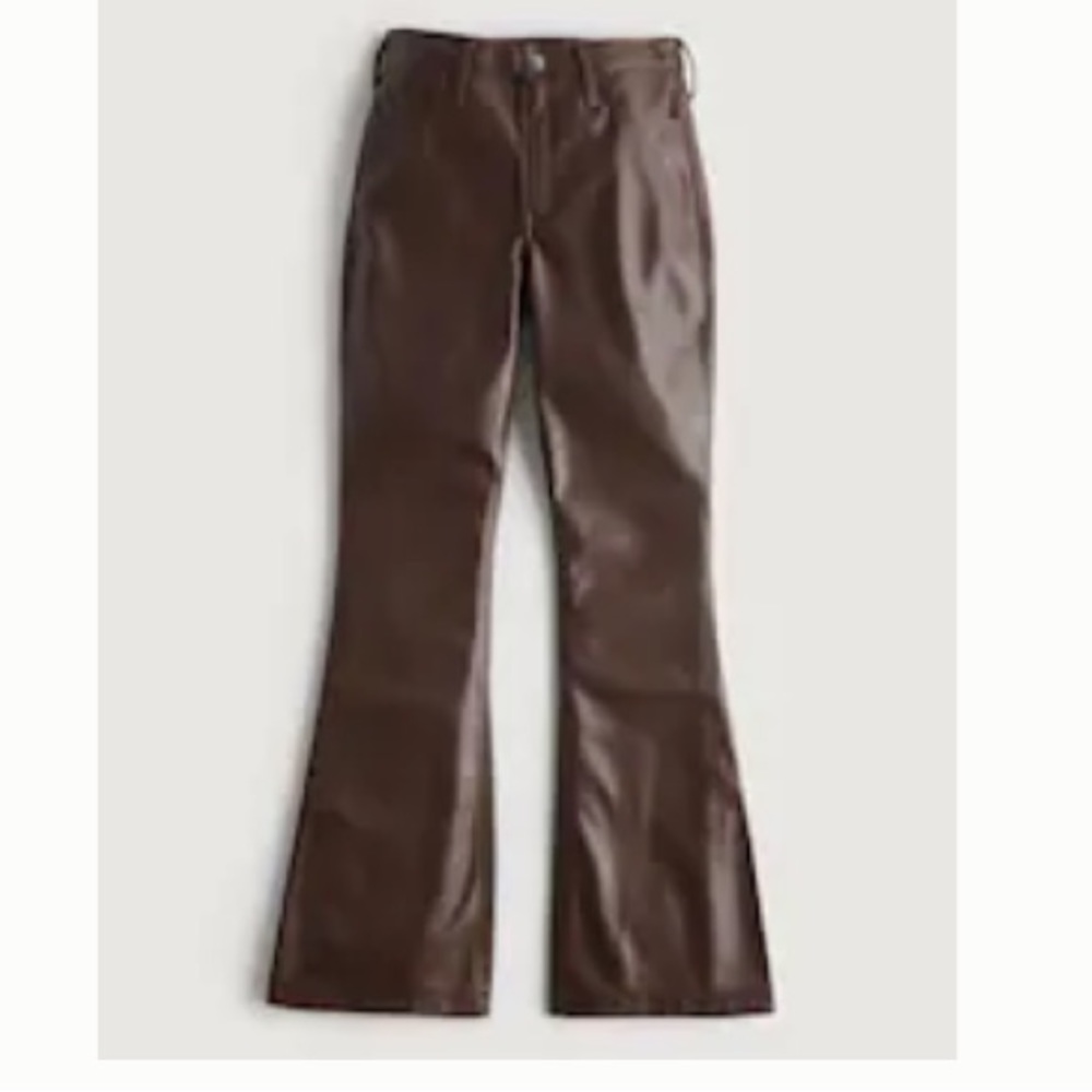 WOMENS 11L BROWN LEATHER PANTS